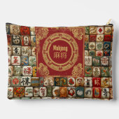 Vintage-Mahjong-Designs Zubehörtasche (Rückseite)