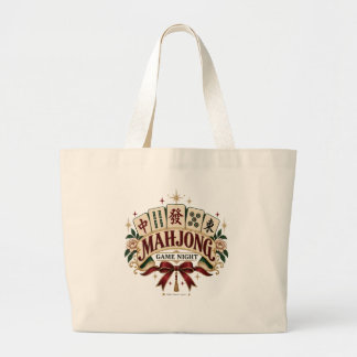 Vintage-Mahjong-Spielabend-Blumenfliesen-Tasche Jumbo Stoffbeutel