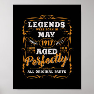 Vintage Mai 105. Geburtstagsgeschenk 105 Jahre alt Poster