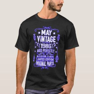 Vintage Mai 1986 36. Geburtstag Stier Zwillinge T-Shirt