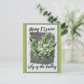 Vintage Mai Blume Lily of the Valley Floral Postkarte (Stehend Vorderseite)