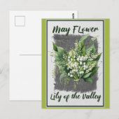 Vintage Mai Blume Lily of the Valley Floral Postkarte (Vorne/Hinten)