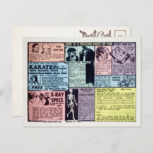 Vintage Mail Bestellanzeige Postkarte (Vorne/Hinten)