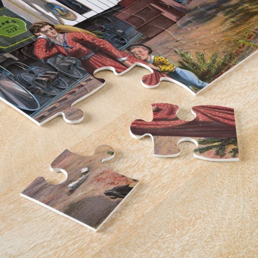 Vintage Mail Reisen - Illustration Art Puzzle (Seite)