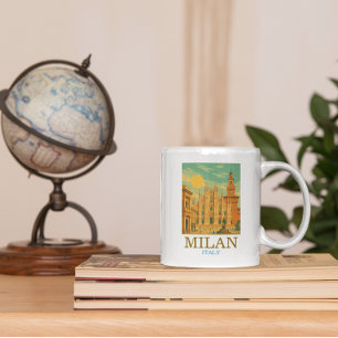Vintage Mailand Italien Reise Retro-Druck Kaffeetasse