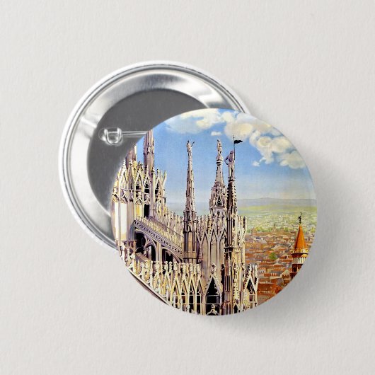 Vintage Mailand-Reise Button (Vorne & Hinten)