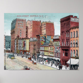 Vintage Main St Postkarte Poster