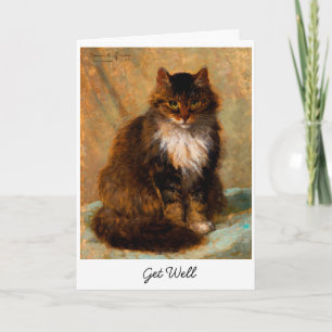 Vintage Maine Coon Katze Fine Art Gute Besserung Karte