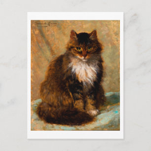 Vintage Maine Coon Katze Fine Art Portrait Postkarte