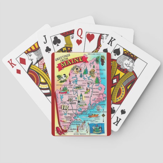 Vintage Maine-Karten Spielkarten (Rückseite)
