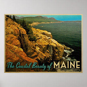Vintage Maine-Küste Poster