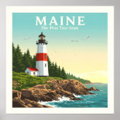 Vintage Maine Poster (Vorne)