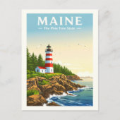 Vintage Maine Postkarte (Vorderseite)