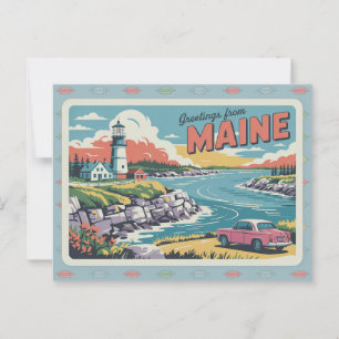 Vintage Maine-Postkarte   Grüße aus Maine Postkarte