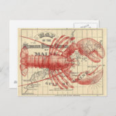 Vintage Mainmap mit Hummer Postkarte (Vorne/Hinten)