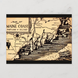 Vintage Mainstream Coast Map Postkarte