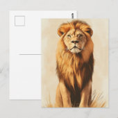 Vintage Majestätischer Löwe Wildtiere Postkarte (Vorne/Hinten)