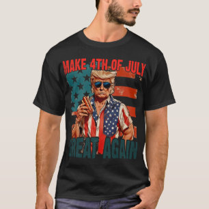 Vintage Make 4th Of July Great Again Lustig Trump  T-Shirt