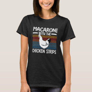 Vintage-Makkaroni mit Hühnchen-Streifen lustiges E T-Shirt