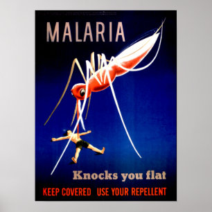 Vintage Malaria-Knospen Poster