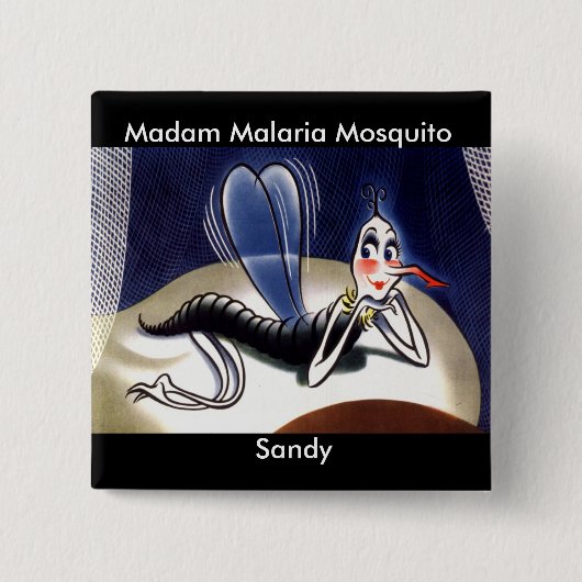 Vintage Malaria-Mücke Button (Vorderseite)