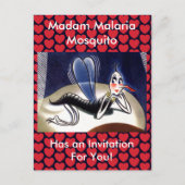 Vintage Malaria-Mücke Einladungspostkarte (Vorderseite)