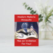 Vintage Malaria-Mücke Einladungspostkarte (Stehend Vorderseite)