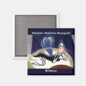 Vintage Malaria-Mücke Magnet (Vorderseite/Rückseite)