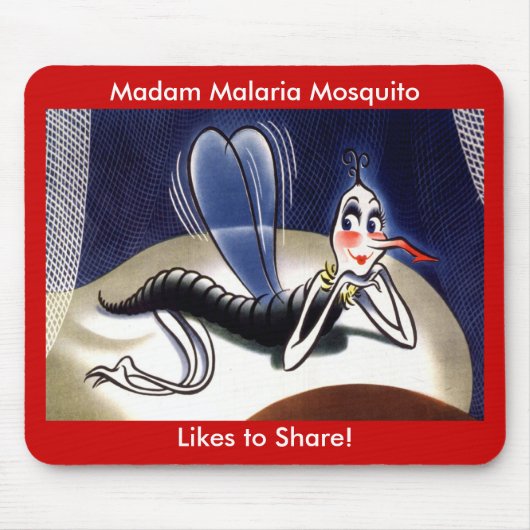 Vintage Malaria-Mücke Mousepad (Vorne)