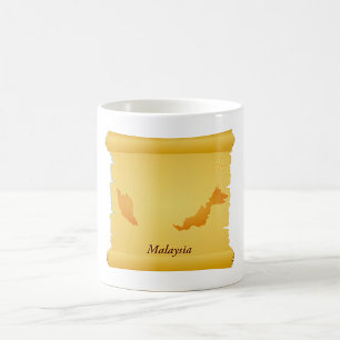 Vintage-Malaysia-Kartenrolle Old World Travel Kaffeetasse