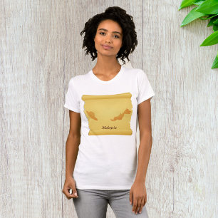 Vintage-Malaysia-Kartenrolle Old World Travel T-Shirt