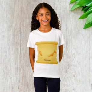 Vintage-Malaysia-Kartenrolle Old World Travel T-Shirt