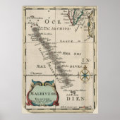 Vintage Maldives Map (1705) Poster (Vorne)