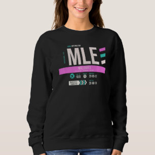 Vintage Malediven Mle Airport Code Retro Reisetag Sweatshirt