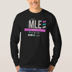 Vintage Malediven Mle Airport Code Retro Reisetag T-Shirt