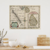 Vintage Malediven und Sri Lanka Map (1705) Poster (Küche)