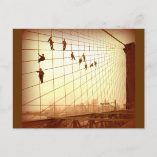 Vintage-Maler Brooklyn Bridge Postkarte