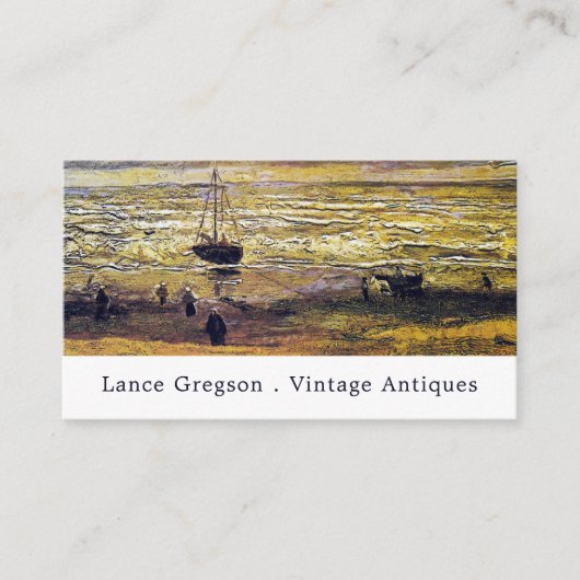 Vintage Malerei, Antiquitätenhändler Visitenkarte (Vorderseite)