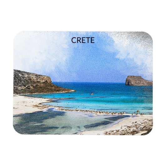 Vintage Malerei auf Kreta Griechenland Magnet (Horizontal)