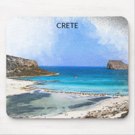 Vintage Malerei auf Kreta Griechenland Mousepad