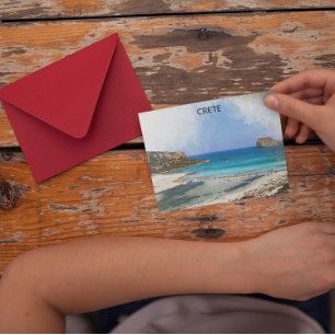 Vintage Malerei auf Kreta Griechenland Postkarte