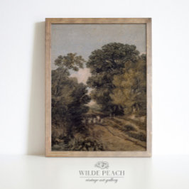 Vintage Malerei aus Holz Poster