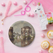 Vintage Malerei des Kunstpalastes Pappteller (Party)