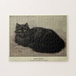 Vintage Malerei einer Schwarzen Katze (1903) Puzzle