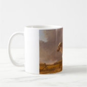 Vintage Malerei eines Kurzhornrindes Stier Kaffeetasse (Links)
