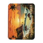 Vintage Malerei Hawaii Beach Tropical Paradise Magnet (Vertikal)