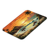 Vintage Malerei Hawaii Beach Tropical Paradise Magnet (Linke Seite)