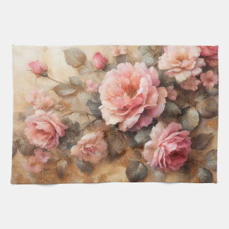 Vintage Malerei in Rosen, Rosen, Rosa, Rose Geschirrtuch