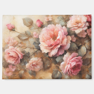 Vintage Malerei in Rosen, Rosen, Rosa, Rose Magnet