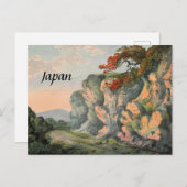 Vintage Malerei Japan Landschaft Souvenir Postkarte (Vorne/Hinten)